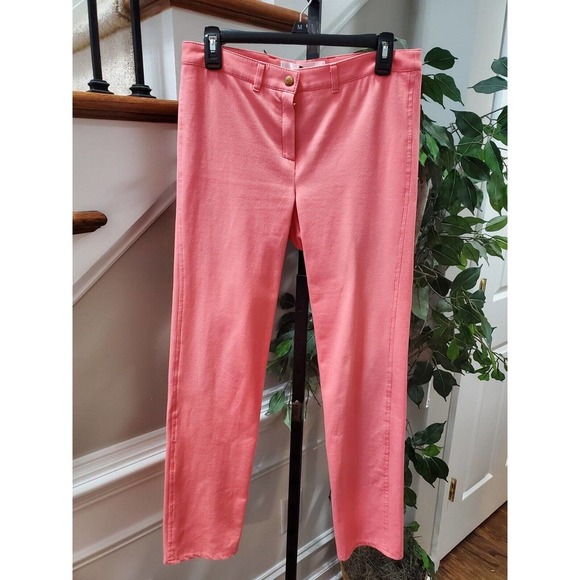 Pamela Henson Equestrian Solid Pink Cotton Skinny Fit Mid Rise Casual Pant XL - Picture 2 of 12